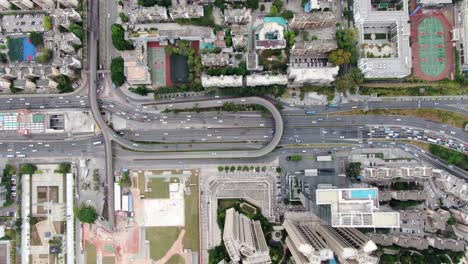 Verkehr-In-Der-Innenstadt-Von-Shenzhen,-China,-Luftbild