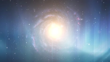 La-Galaxia-De-La-Vía-Láctea-Y-Las-Nubes-Nebulosas-Azules-Circundantes,-El-Universo