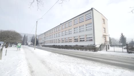 a-public-high-school-building-in-winter-scenery
