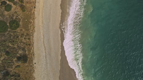 Fixed-aerial-view-of-an-empty-beach