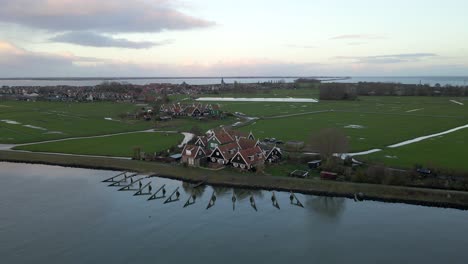 Old-Traditional-community-in-rural-landscape-of-Holland-with-breakwaters