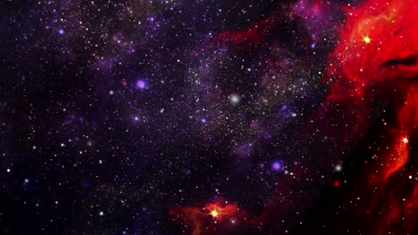 Rote-Und-Blaue-Nebelwolken-Im-Weltraum,-Das-Universum