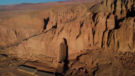 Ancient-Buddha-Sites-At-The-Side-Cliff-In-Bamyan-Valley-Of-Central-Afghanistan