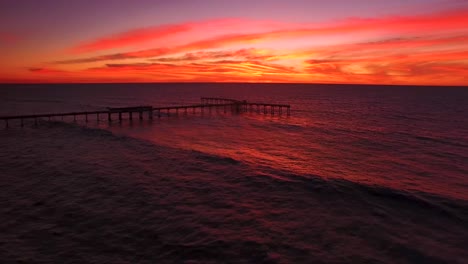 Ocean-Beach-pier-during-sunset-in-San-Diego,-California