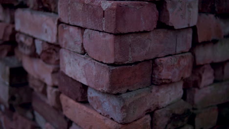 Red-Old-Bricks-Lay-Folded-Outdoors-For-Construction-At-Kolibki,-Gdynia-Poland