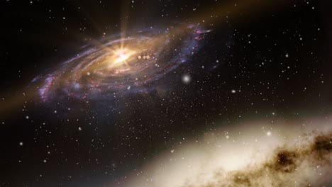 Milchstraßengalaxie-Bewegender-Nebelwolkenhintergrund-Im-Universum