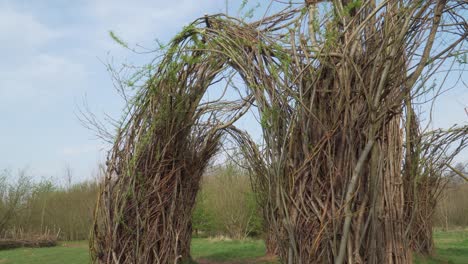 4K-close-up-on-the-willow-cathedral-sculpture-in-taunton-somerset-with-no-leafs