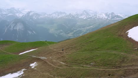 Hill-Running-Near-Chamonix-Mont-Blanc-In-Auvergne-Rhone-Alpes-Region,-France