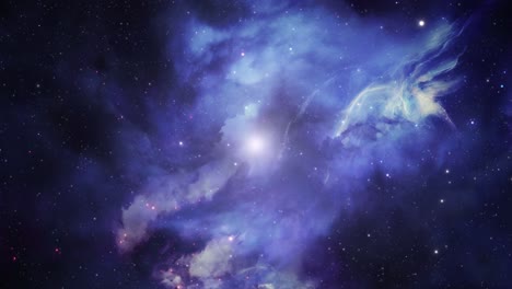 Nubes-Nebulosas-Azules-Que-Tienen-Forma-De-Pájaros-En-El-Universo