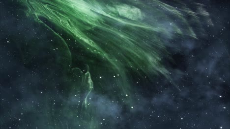 Superficie-De-La-Nube-Nebulosa-Verde-En-El-Universo
