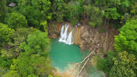 Aerial:-tropical-Cascadas-Roberto-Barrios-waterfall-in-Mexico