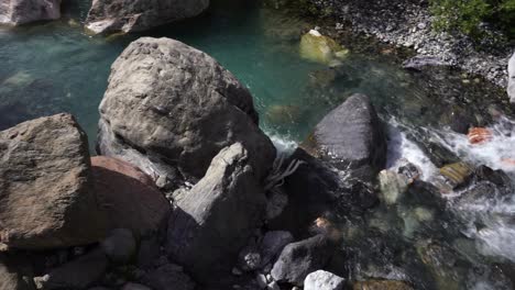 Rapid-water-stream-in-mountain-river-with-stones