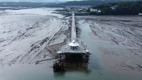 Bangor-Garth-pier-Victorian-ornamental-silver-dome-pavilion-landmark-tourist-aerial-view-seaside-attraction
