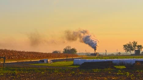 A-Steam-Passenger-Train-Approaching-With-a-Full-Head-of-Steam-at-Sunrise-During-the-Golden-Hour