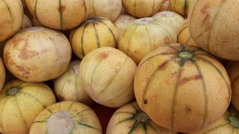 Muskmelon-sold-in-the-supermarket-stock-footage-video