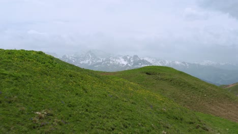 Las-Montañas-Verdes-Revelaron-El-Macizo-De-Chamonix-mont-blanc-De-La-Región-De-Auvergne-Rhone-Alpes-En-Francia