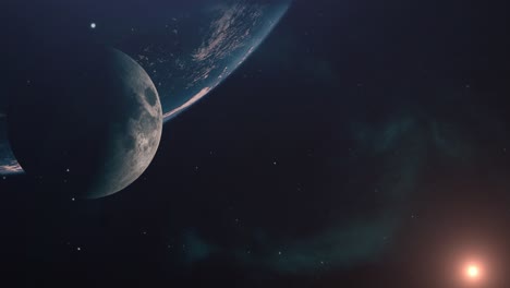 4k-Planeta-Tierra-Y-Luna-Y-Sol-Brillando-En-El-Espacio