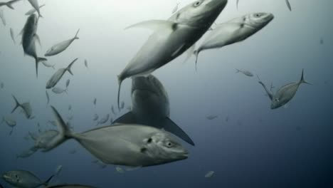 Gran-Tiburón-Blanco-Con-Cicatrices-De-Batalla-Carcharodon-Carcharias-4k-Primer-Plano-De-Tiburón-Con-Cicatrices-Islas-Neptuno-Sur-De-Australia