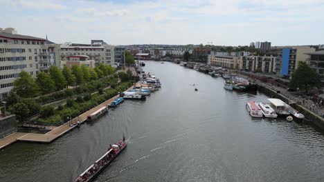 Bristol-City-Waterfront-Docks-Großbritannien-Luftaufnahmen-4k