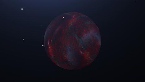 Ein-Roter-Planet,-Der-Im-Dunklen-Universum-Schwebt