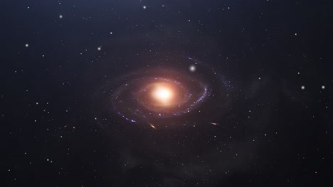Galaxia-Espiral-De-4k-Con-Estrellas-Circundantes-Moviéndose-En-El-Universo