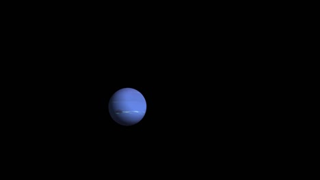Animation-of-blue-color-planet-Neptune-in-the-space,-isolated-on-black-background