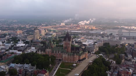Flying-over-Chateau-Frontenac-in-Quebec-City
