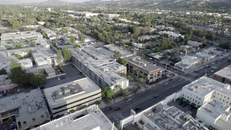 Aerial-view-white-business-buildings-of-Van-Nuys-suburb-San-Fernando-valley-area-cityscape