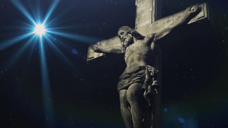 Jesucristo-En-La-Cruz-Sobre-Un-Fondo-De-Luz-Brillante