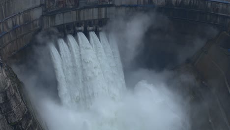 Drone-footage-of-a-super-large-dam-releasing-water-Baihetan