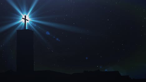 Kruzifix-Mit-Hintergrund-Der-Nachtsterne