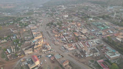 Aerial-shot-of-a-community-village-in-Africa