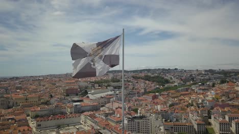 Amazing-angle-of-city-with-a-flag-in-front