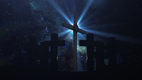 Silhouette-of-the-crucifix-on-the-milky-way-background