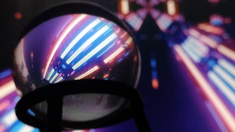 Kristallkugel-Elektronischer-Futuristischer-Lichtkorridor-Digitale-Vortex-Cyberpunk-Effekte