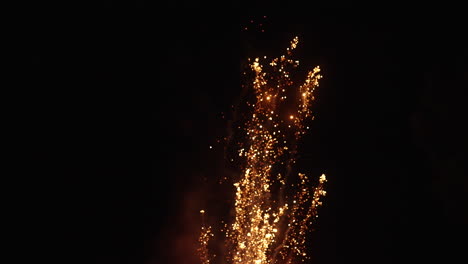 Firework-fountain-style-goes-off-in-slow-motion