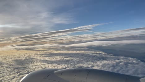 Above-The-Smooth-Clouds,-Dreamy-Travel-Concept,-Aerial