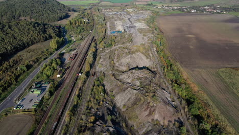 Flying-over-the-dirty-iron-industrial-land,-europe