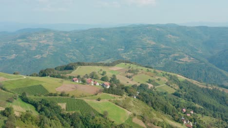 Overlooking-Forested-Mucanj-Mountains-Near-Tranquil-Village-Of-Ivanjica-At-Sunny-Day-In-Western-Serbia