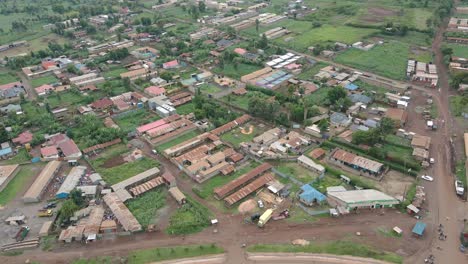 Aerial-View-Of-The-Loitokitok-Town-In-Kajiado-County,-Kenya---aerial-drone-shot