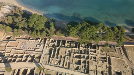 aerial-images-of-the-Greek-Roman-ruins-of-Ampurias-in-Costa-Brava-Girona-recorded-with-drone-Roman-archeology