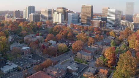 Aerial-view-of-city-skyline-in-Clayton-in-St