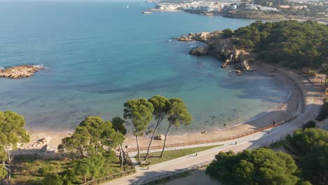 Luftbilder-Mit-Drohne-Vom-Strand-Von-Begur-Palafrugell-In-Girona-Europa