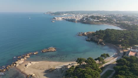 aerial-images-with-drone-of-the-beach-of-Begur-palafrugell-in-girona-europe