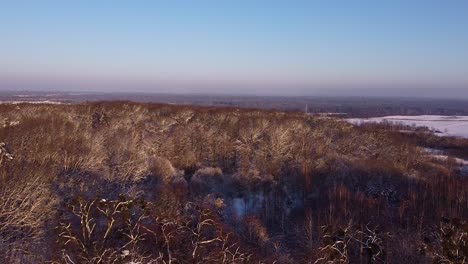 Aerial-view-of-winter-rural-landscape