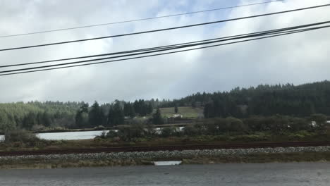Driving-On-Highway-101-near-Coos-Bay,-Oregon-At-Daytime---POV