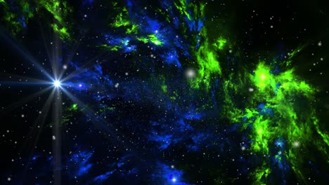 Nubes-De-Nebulosas-Y-Una-Estrella-Brillante-Flotando-En-El-Universo