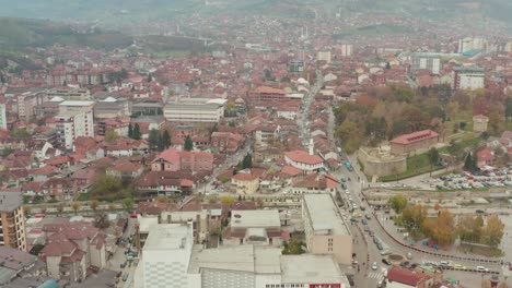 Aerial-View-of-Novi-Pazar-City,-Sandzak-Region,-Serbia