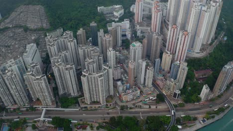 top-view-of-a-city-with-skyscraper-near-the-sea