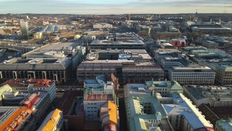 Aerial-View-Of-Shopping-Center-At-Nordstan-In-Gothenburg,-Sweden-During-Pandemic
